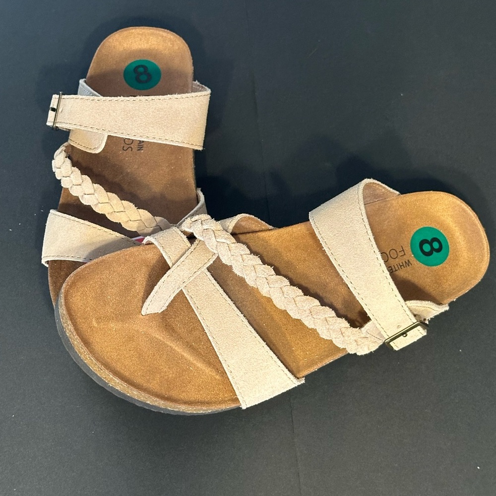 White Mountain Tan Braided Sandals